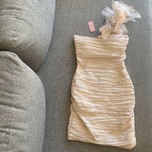 Romeo & Juliet Couture one shoulder dress